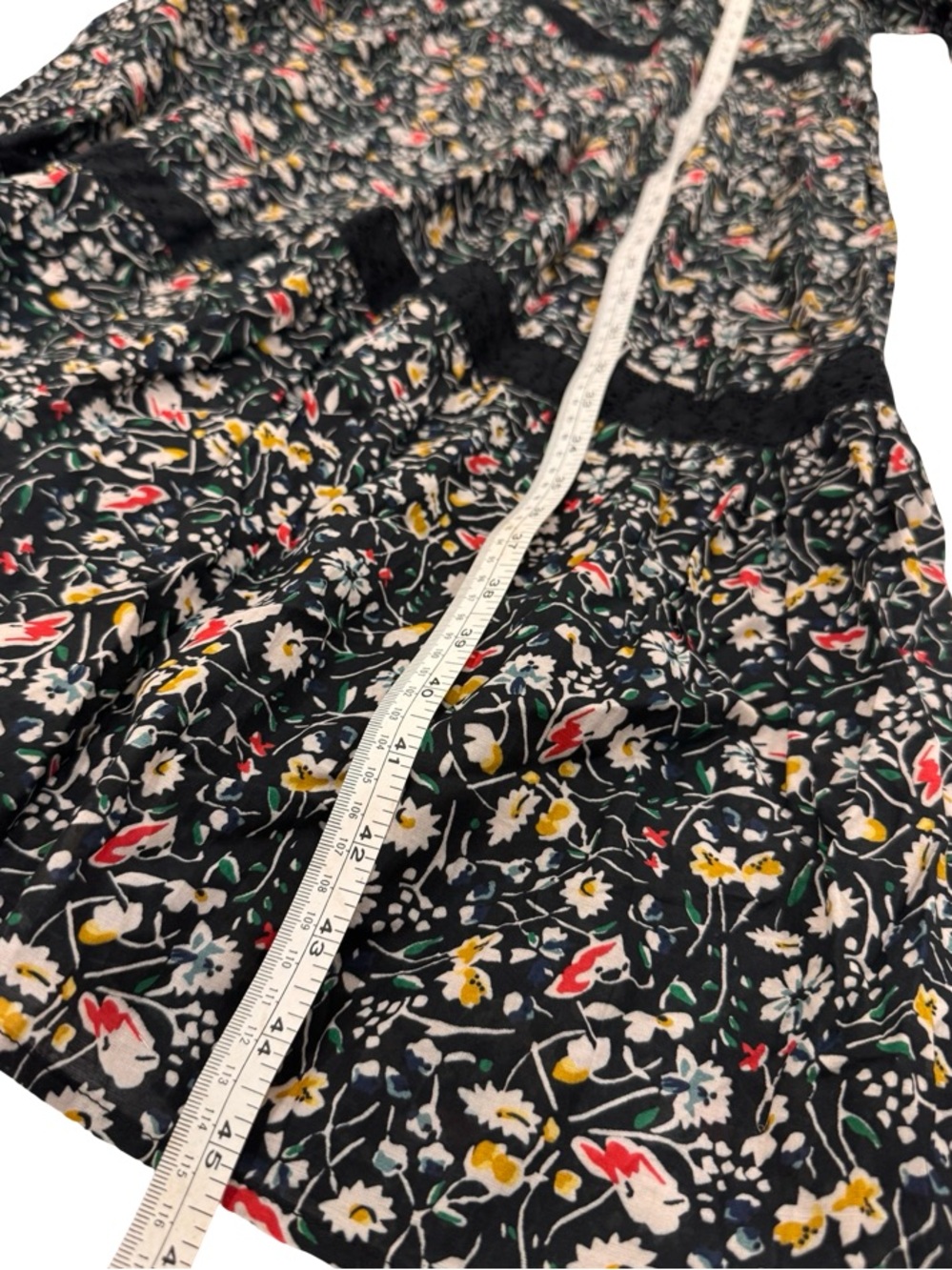 Sundance Black Floral Midi Dress with Crochet Yoke - Picture 10 of 10